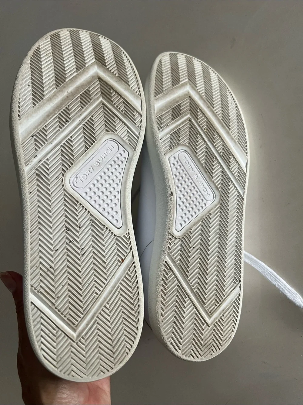 Tory Burch White Sneakers with Gold Snake-Print Accent